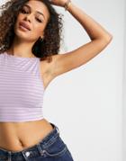 Cotton: On Seamless High Neck Cami In Stripe-multi