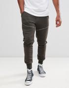 Brave Soul Skinny Fit Ribbed Zip Joggers - Green