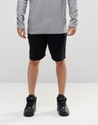 Asos Slim Fit Jersey Shorts With Zips In Black - Black