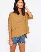 Asos Top In Oversized Boxy Fit - Tan