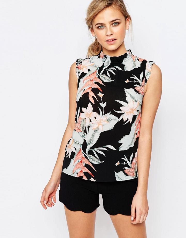 Oasis Tropical High Neck Shell Top - Multi