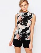 Oasis Tropical High Neck Shell Top - Multi