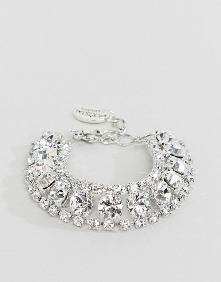 Krystal London Swarovski Chunky Statement Bracelet - Clear