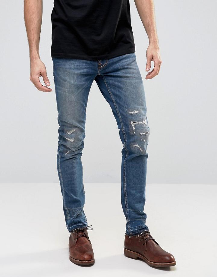 Nudie Lean Dean Slim Tapered Jeans Niclas Replica - Blue