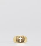 Serge Denimes Cross Signet Pinky Ring In Sterling Silver With Gold Plating - Gold