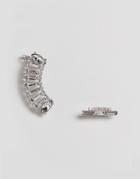 Asos Jewel Ear Climber And Stud Earring - Silver