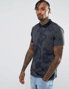 Asos Polo Shirt In Camo Print And Heavy Wash - Green