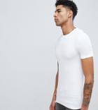 Asos Design Tall Muscle T-shirt With Crew Neck In White - White
