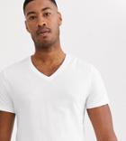 Asos Design Tall T-shirt With V Neck In White