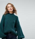 Weekday Rib Crew Neck Sweater-green