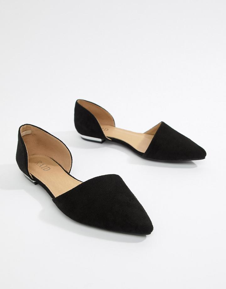 Raid Amy Black Two Part Flat Shoes - Black