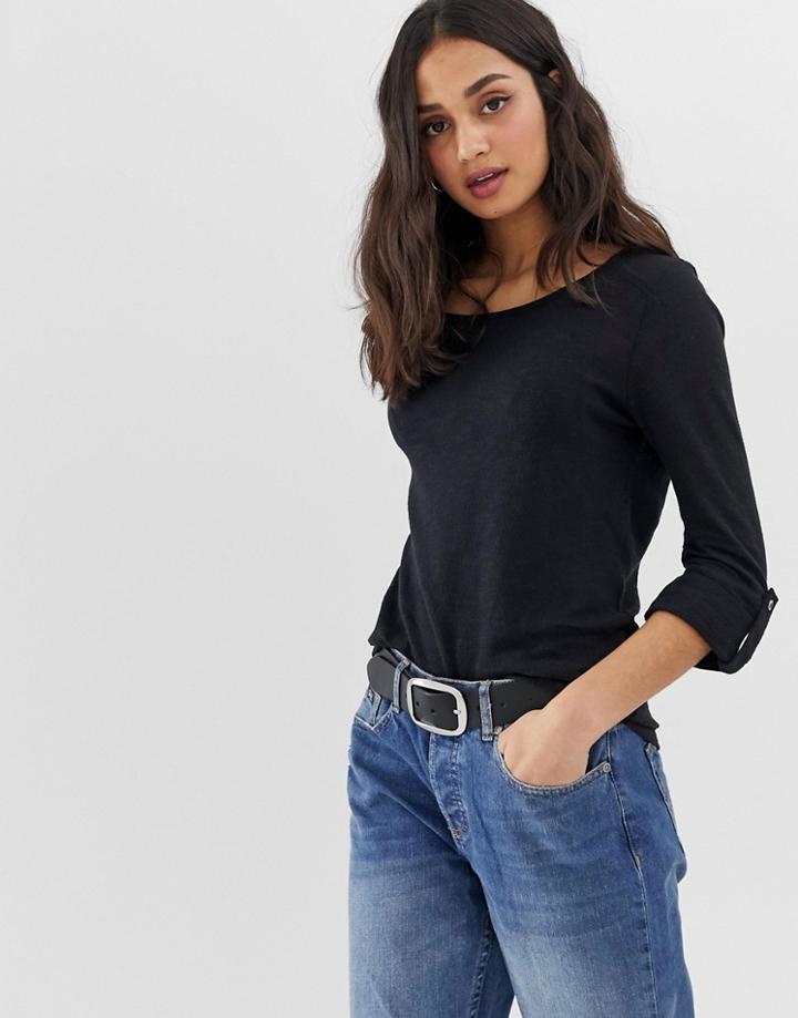 Only Jess 3/4 Sleeve T-shirt - Black