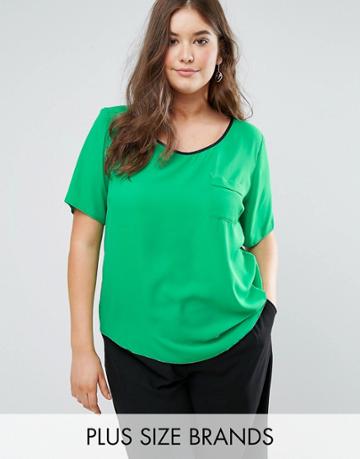 Koko Pu Piped Blouse - Green