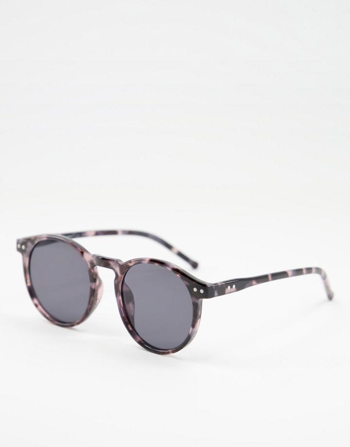 Aj Morgan Pause Round Sunglasses In Gray Tort