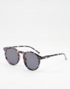 Aj Morgan Pause Round Sunglasses In Gray Tort