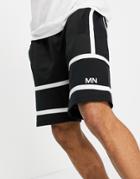 Mennace Basketball Shorts In Black With Mesh Inserts