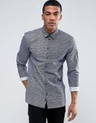 Minimum Lonnie Slim Shirt Mini Floral Print - Blue