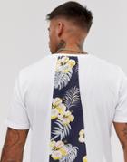 Jack & Jones Originals Longline Curved Hem T-shirt With Printed Back Panel