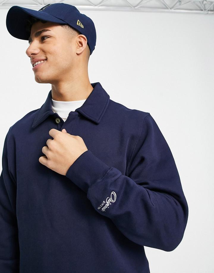 Jack & Jones Originals Sweat Polo In Navy