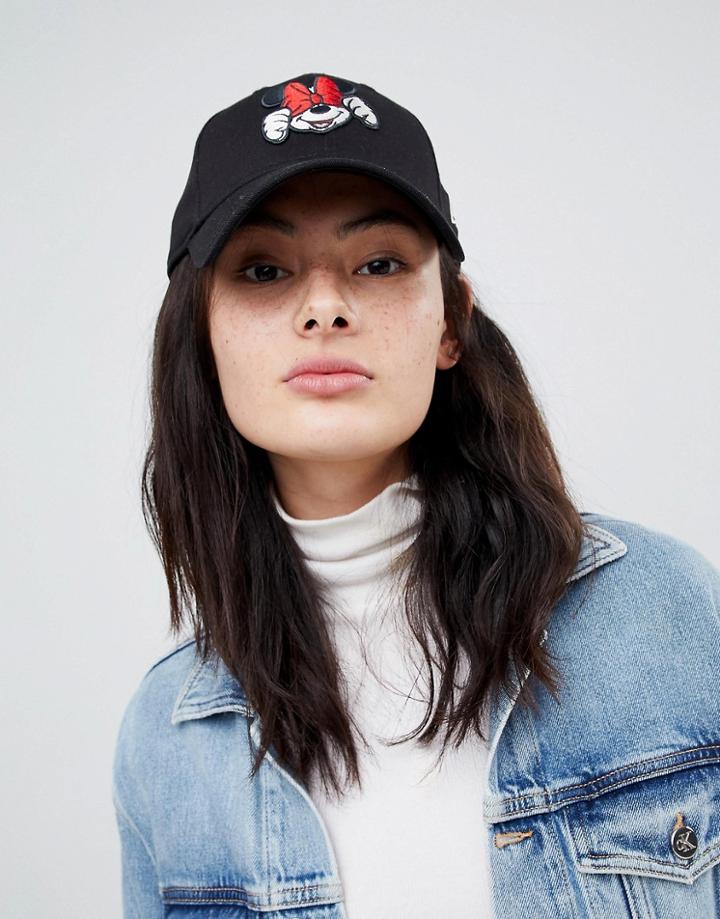 New Era 9forty Cap With Mini Mouse Logo In Black - Black