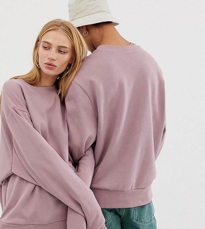 Collusion Unisex Sweatshirt In Dusky Pink