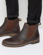 Red Tape Chelsea Boots In Brown Leather - Brown