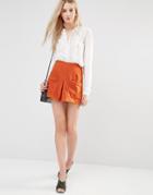 Love & Other Things Pocket Detail Skirt - Red