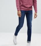 Asos Tall Extreme Super Skinny Jeans In Dark Wash - Blue