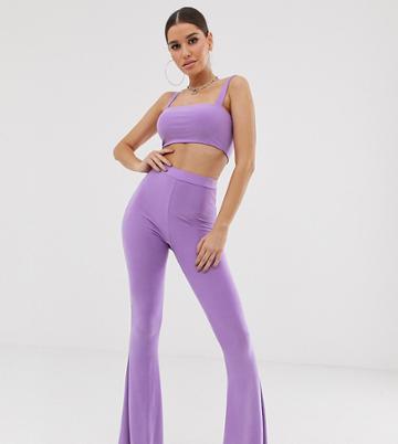 Fashionkilla Flared Pants In Lilac - Purple