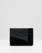 Urbancode Card Holder In Leather And Suede Mix - Black