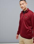 Lyle & Scott Golf Wick 1/4 Zip Mid Layer Fleece Backed Tricot Sweater In Burgundy - Red