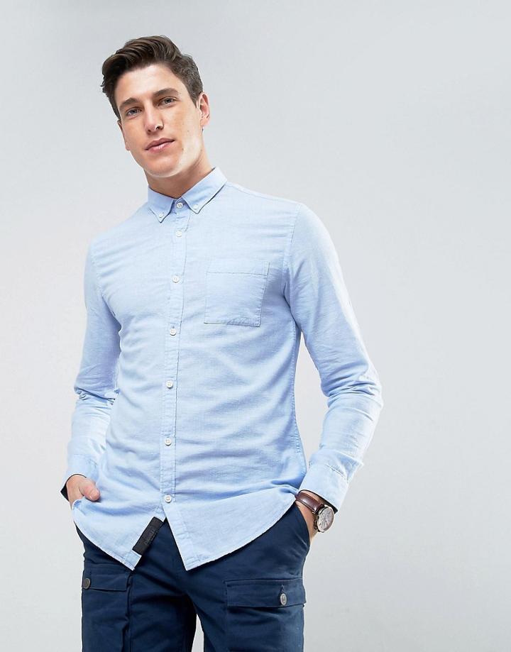 Produkt Linen Mix Shirt - Blue