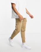 Pull & Bear Cargo Sweatpants In Beige-neutral