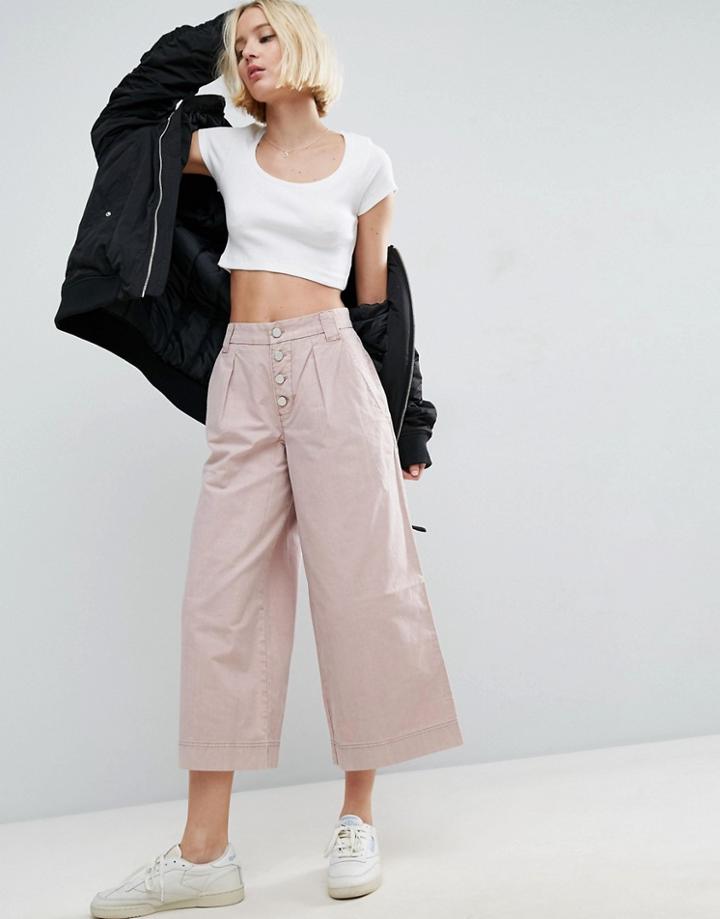 Asos Washed Wide Leg Pants - Multi