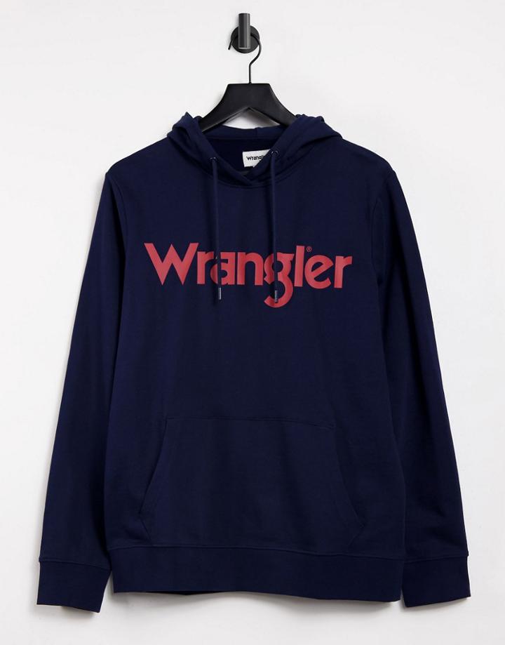 Wrangler Logo Hoodie-navy