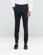Hart Hollywood By Nick Hart Skinny Suit Pants In Flannel - Black