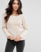 Brave Soul Cable Knit Sweater - Pink