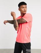 Adidas Training 3 Stripe T-shirt In Bright Pink