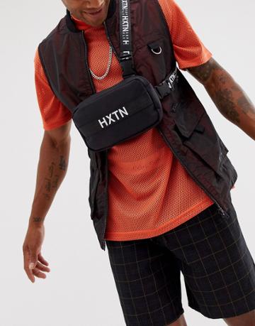 Hxtn Supply Multi Strap Cross Body Bag In Black - Black