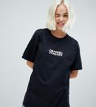 Crooked Tongues Oversized T-shirt With Logo Print In Black - White