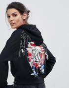 Diesel Hoody With Embroidered Detail And Contrast Cords - Black
