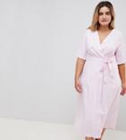 Uttam Boutique Plus Wrap Midi Dress - Pink