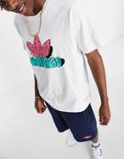 Adidas Originals Graphic Trefoil T-shirt In White