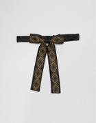 Asos Western Bow Tie In With Taping Detail - Black