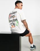 Asos Design Relaxed T-shirt In White With City Text Back Print