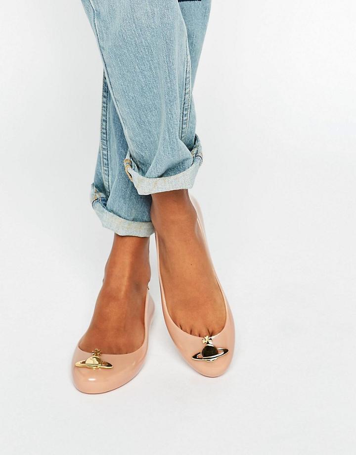 Vivienne Westwood For Melissa Space Love Orb Nude Flat Shoes - Nude Orb