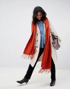 Asos Design Supersoft Long Woven Scarf With Tassels - Brown