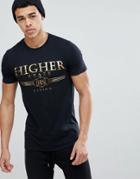 Boohooman T-shirt With Foil Print In Black - Black