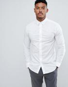 Siksilk Long Sleeve Muscle Fit Shirt In White - White