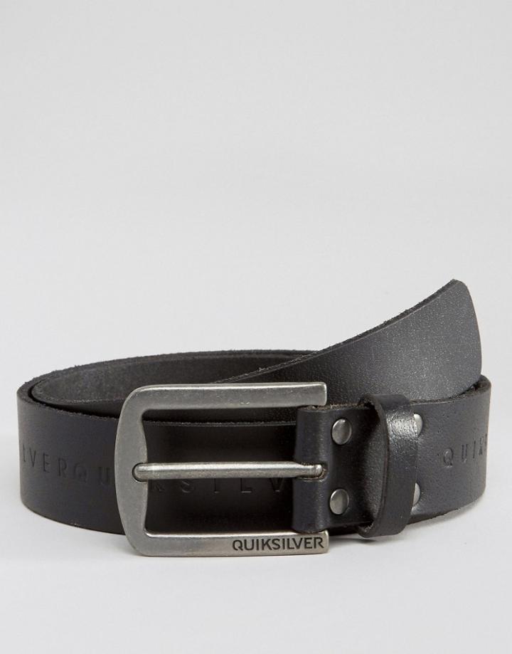 Quicksilver Taze Belt In Black Leather - Black